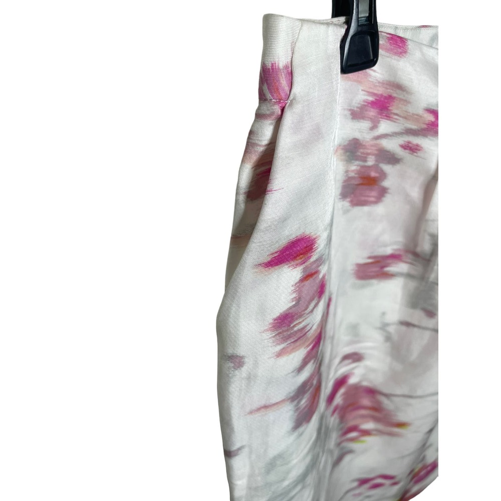 NWT Banana Republic White Pink Floral Abstract Wrap Style Skirt W/pockets-SZ 8 - Picture 4 of 6